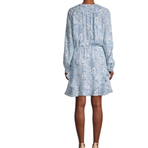 PARKER Harbin Spotted Silk Dress Long Sleeve Tiered Ruffle Mini Size Medium - Picture 2 of 13